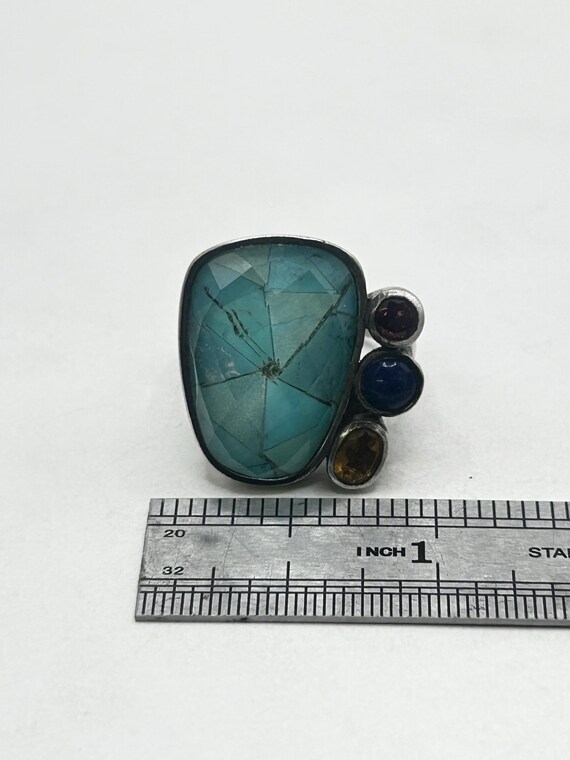 Sterling Silver Gemstone Ring with Chalcedony, La… - image 8