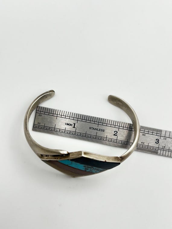 Multi Gemstone Bangle Bracelet, Sterling Silver, … - image 8