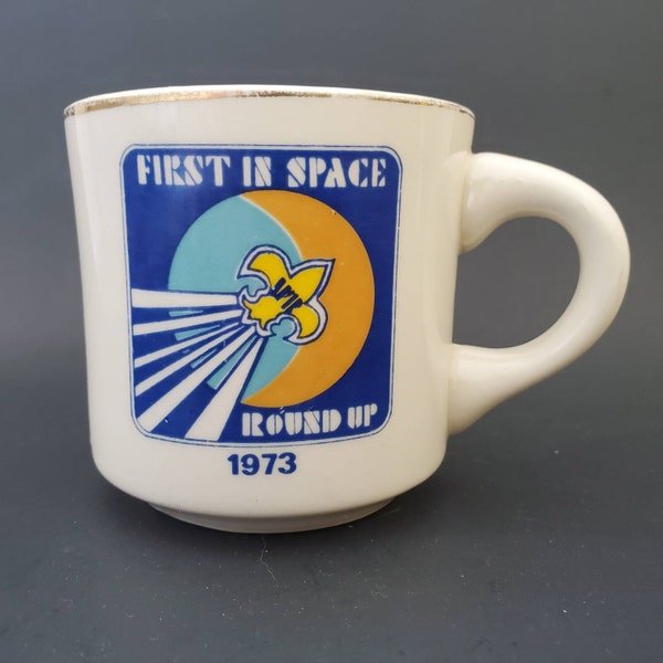 First in Space Round Up 1973 Boy Scout mug