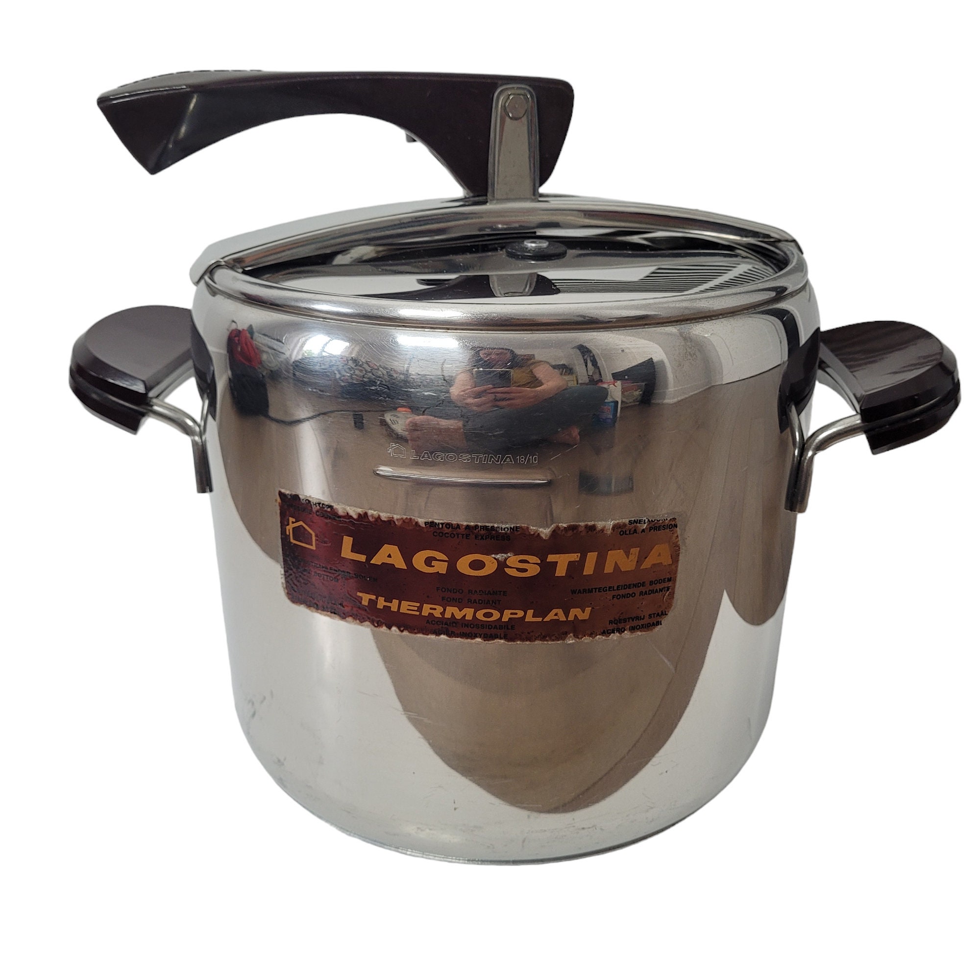 Vintage Lagostina Thermoplan 18/10 Stainless Steel Pressure Cooker