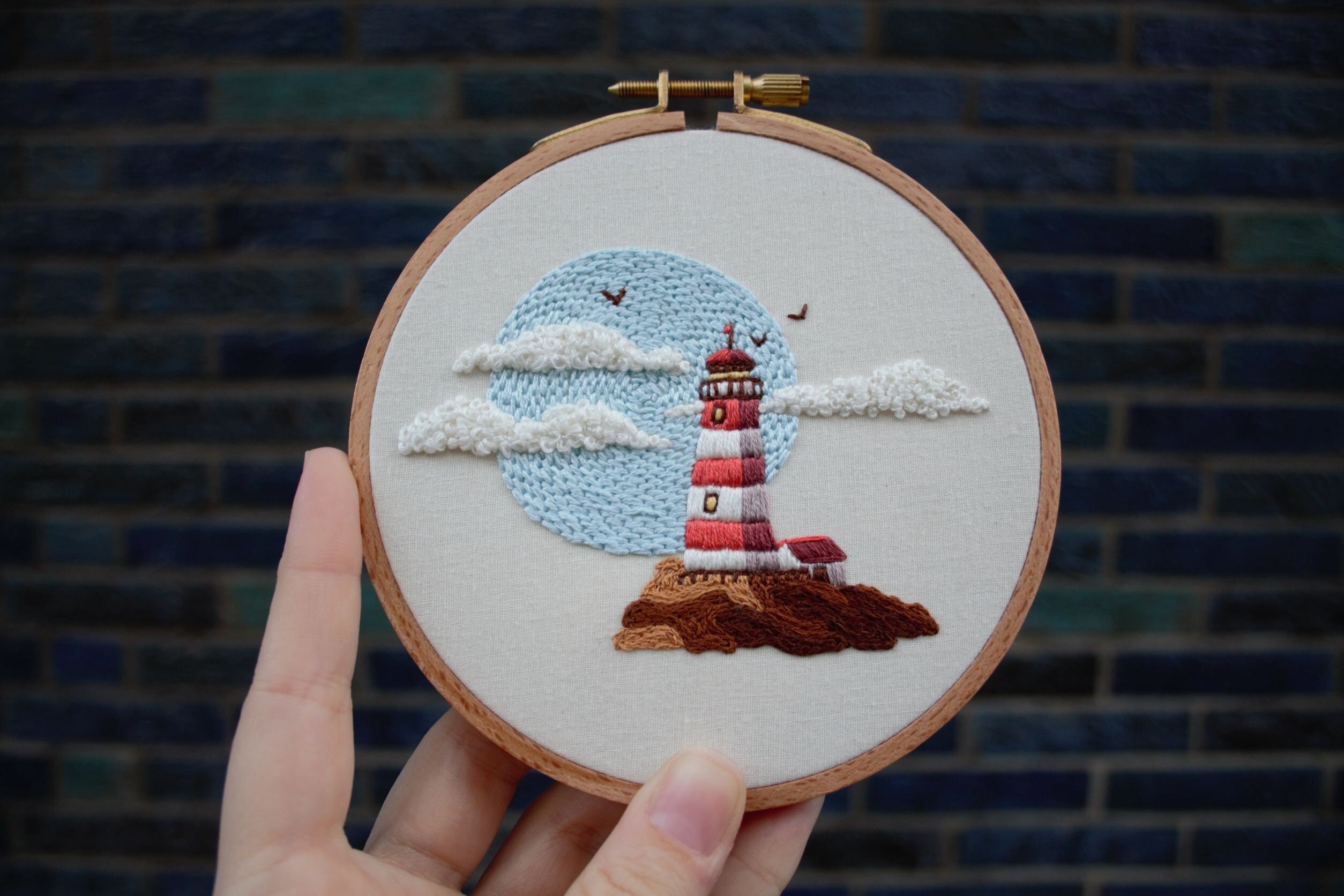 DIY Embroidery Kit for Beginners Into the Waves 