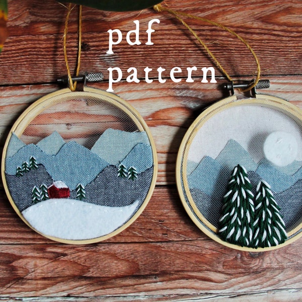 Winter Ornament Embroidery Digital PDF Guide  / Digital Hand Embroidery Pattern / Embroidery PDF / Christmas Holiday Snow DIY