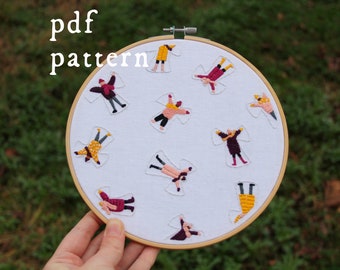 Snow Angels Winter Embroidery Pattern PDF / Digital Hand Embroidery Pattern / Embroidery PDF / Christmas Embroidery Pattern