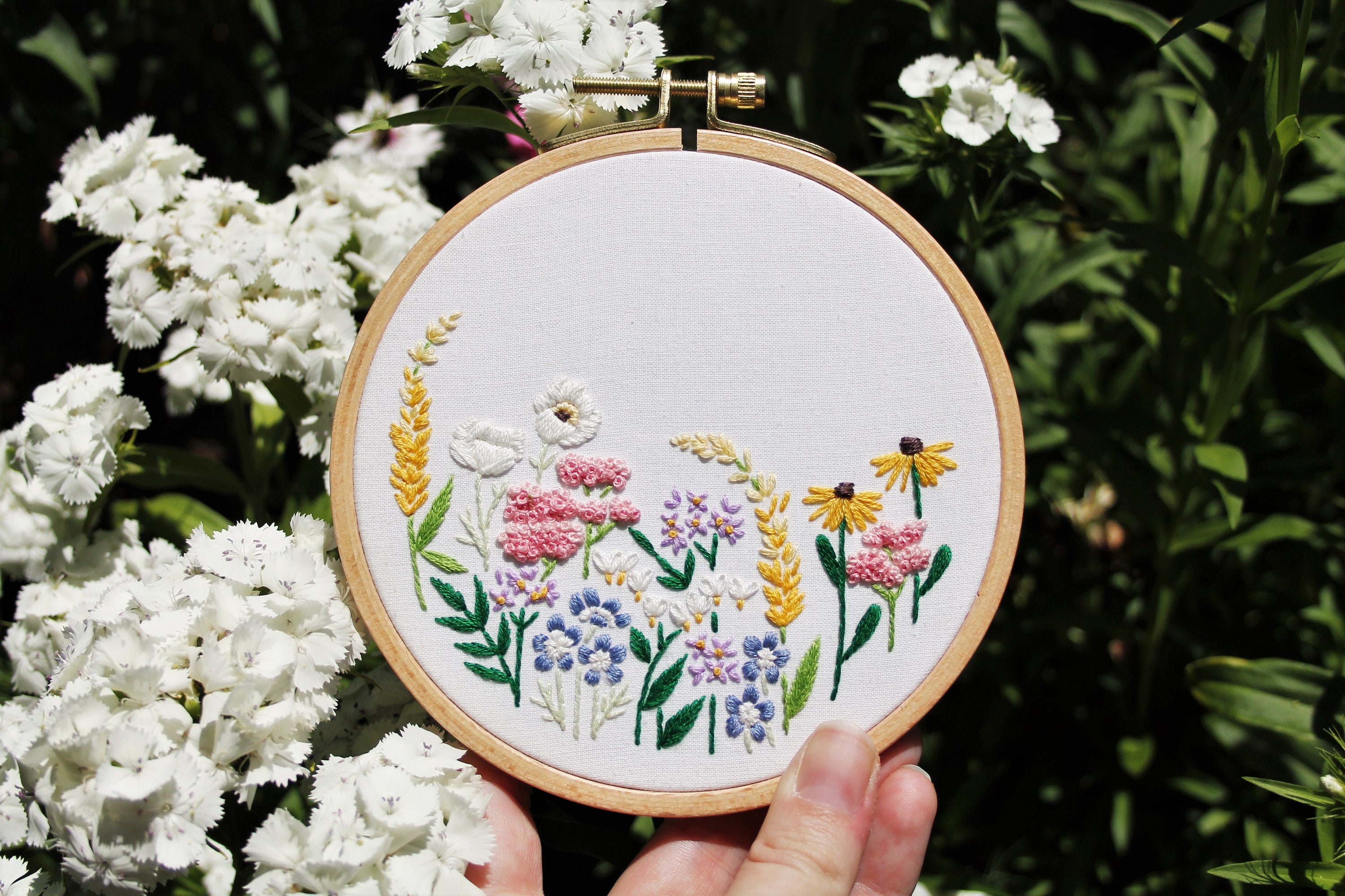 Delaware Flower Hand Embroidery Pattern {Peach Blossom} - Wandering Threads  Embroidery