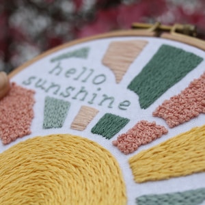 Hello Sunshine Embroidery Pattern PDF / Digital Hand Embroidery Pattern / Embroidery PDF / Spring Embroidery Pattern image 3