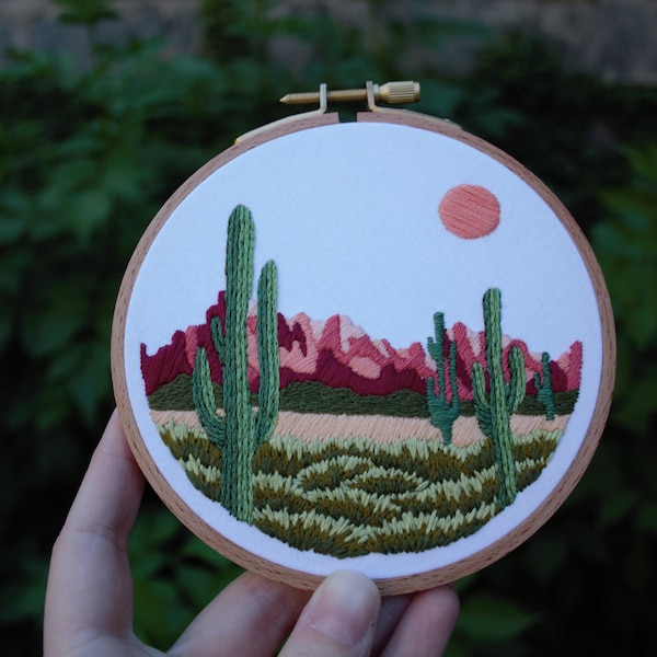Desert Embroidery Pattern Etsy