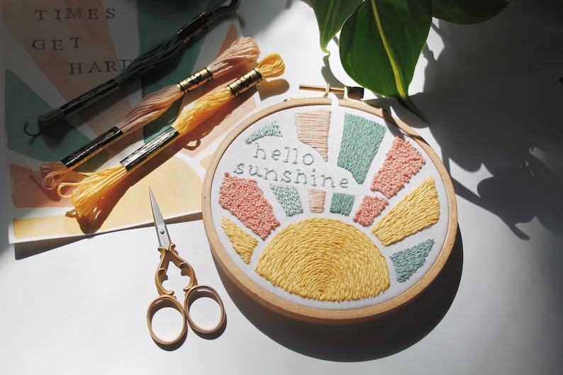 Hello Sunshine Embroidery Pattern PDF / Digital Hand Embroidery Pattern / Embroidery PDF / Spring Embroidery Pattern 画像 4