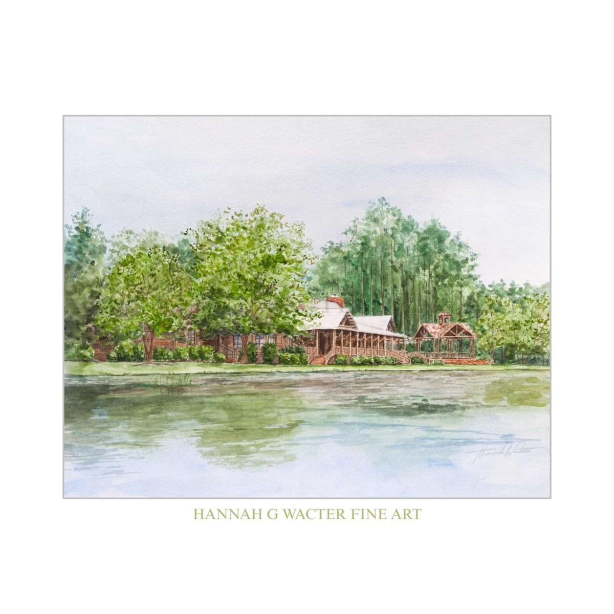 Quail Branch Lodge Watercolor Venue Print, Lake Park, Georgia - Etsy