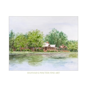 Quail Branch Lodge Wedding Venue, Lake Park, Georgia Watercolor Print on Heavy Watercolor Paper | Wall Art | Gift