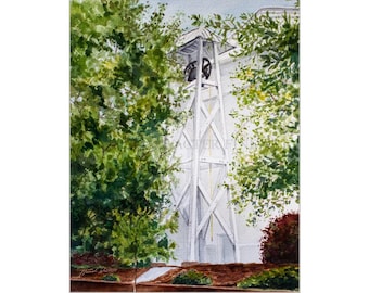 UGA Bell Ink Print, Athens Georgia Landmark Art
