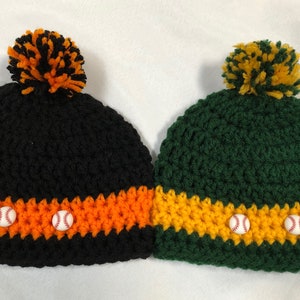 Handmade Crochet Baseball Hats for Baby/Toddler - SOFT!