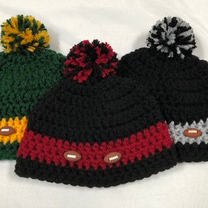 Handmade Crochet Football Hats for Baby/Toddler - SOFT!
