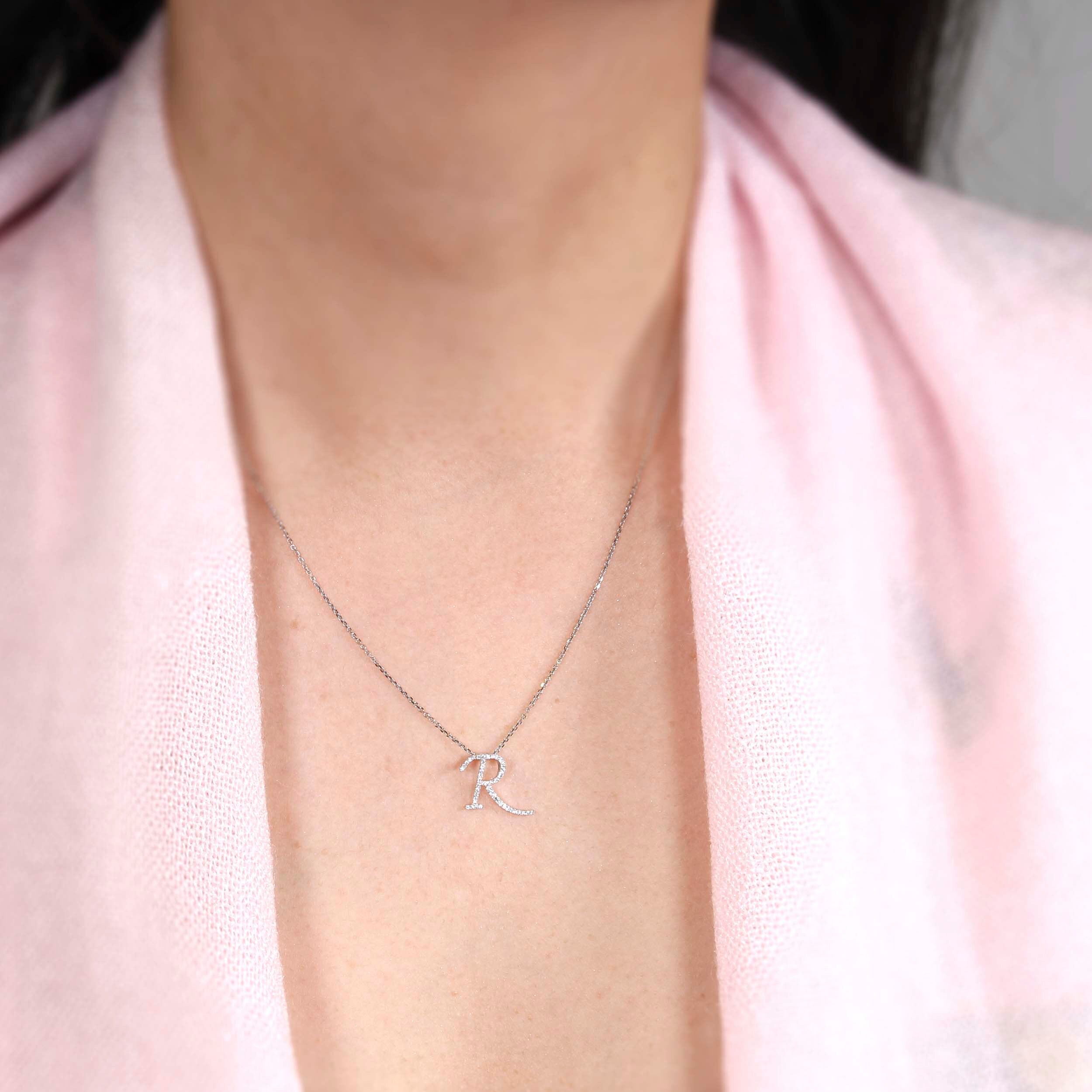 The Letter R In Pink Diamonds