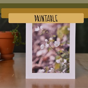 IMPRIMÍVEL - Cartão de felicitações em branco com foto False Rue Anemone