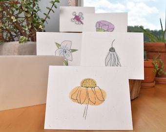 Blank Card - Woodland Native Plant Watercolor Illustrations