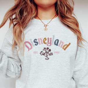 Embroidered Magical Parks Sweatshirt | Happiest Place On Earth Crewneck | Magic Kingdom Sweatshirt | Matching Family Vacation Crewneck