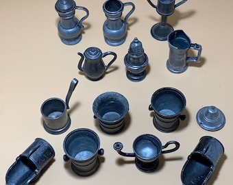 Antique Metal miniature pots lot