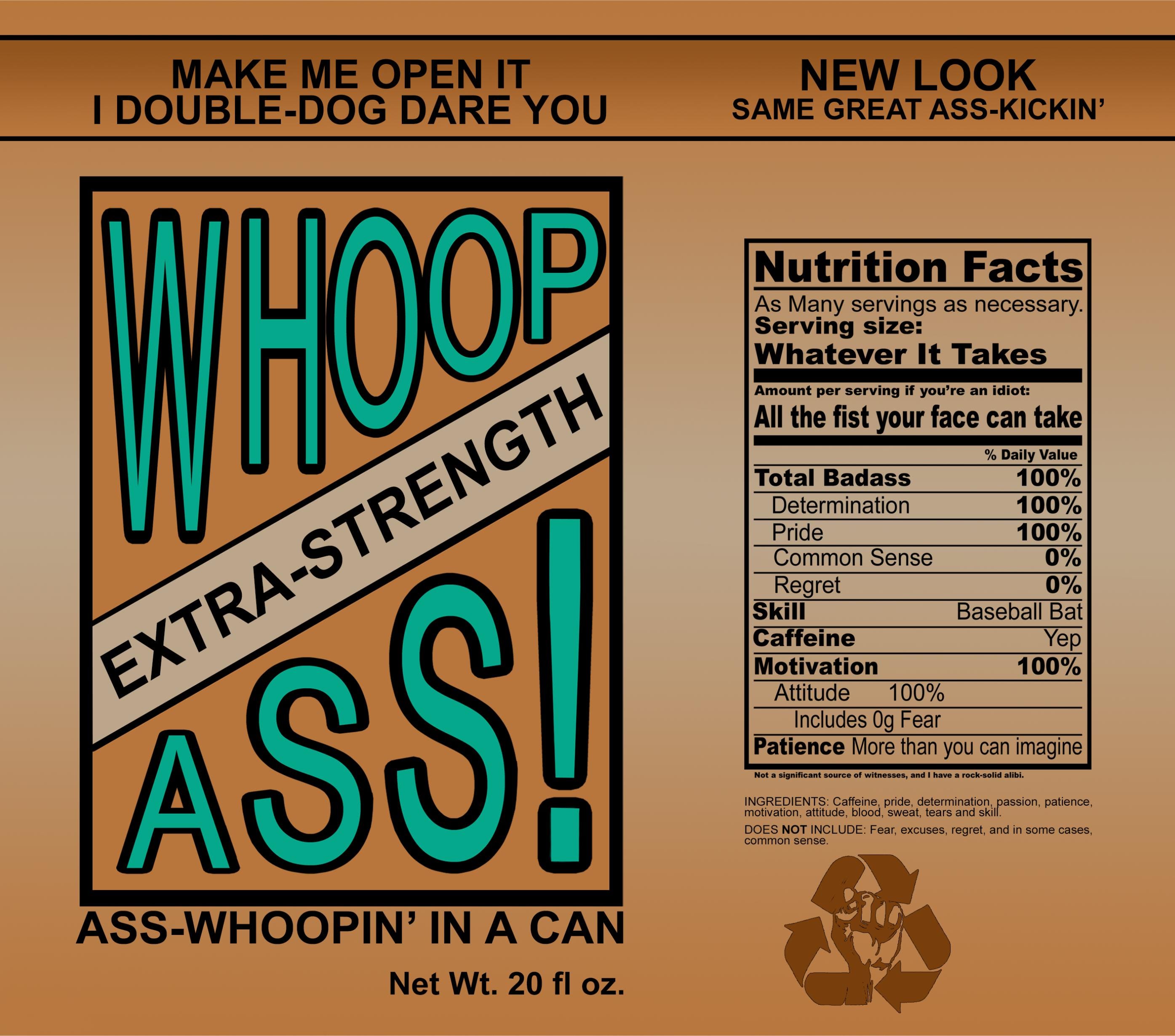 Can of Whoop Ass 20oz Skinny Tumbler With Stainless Steel Straw - Etsy