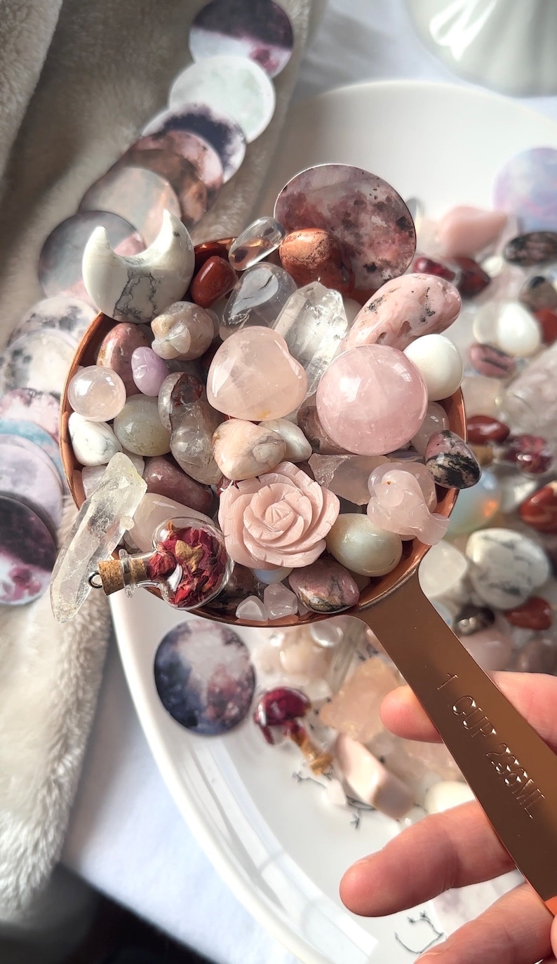 Goddess Aphrodite Scoop Love and Self-Love Crystal Confetti Valentines Day Mystery Scoop Crystal Dip Pink Mix Ammachi image 6