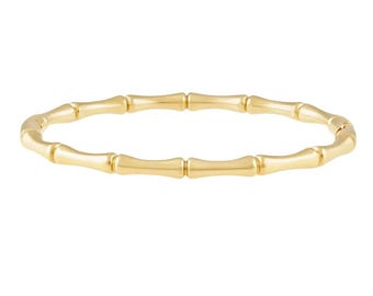 Vintage Krementz Gold Overlay Bangle Bracelet Bamboo Design