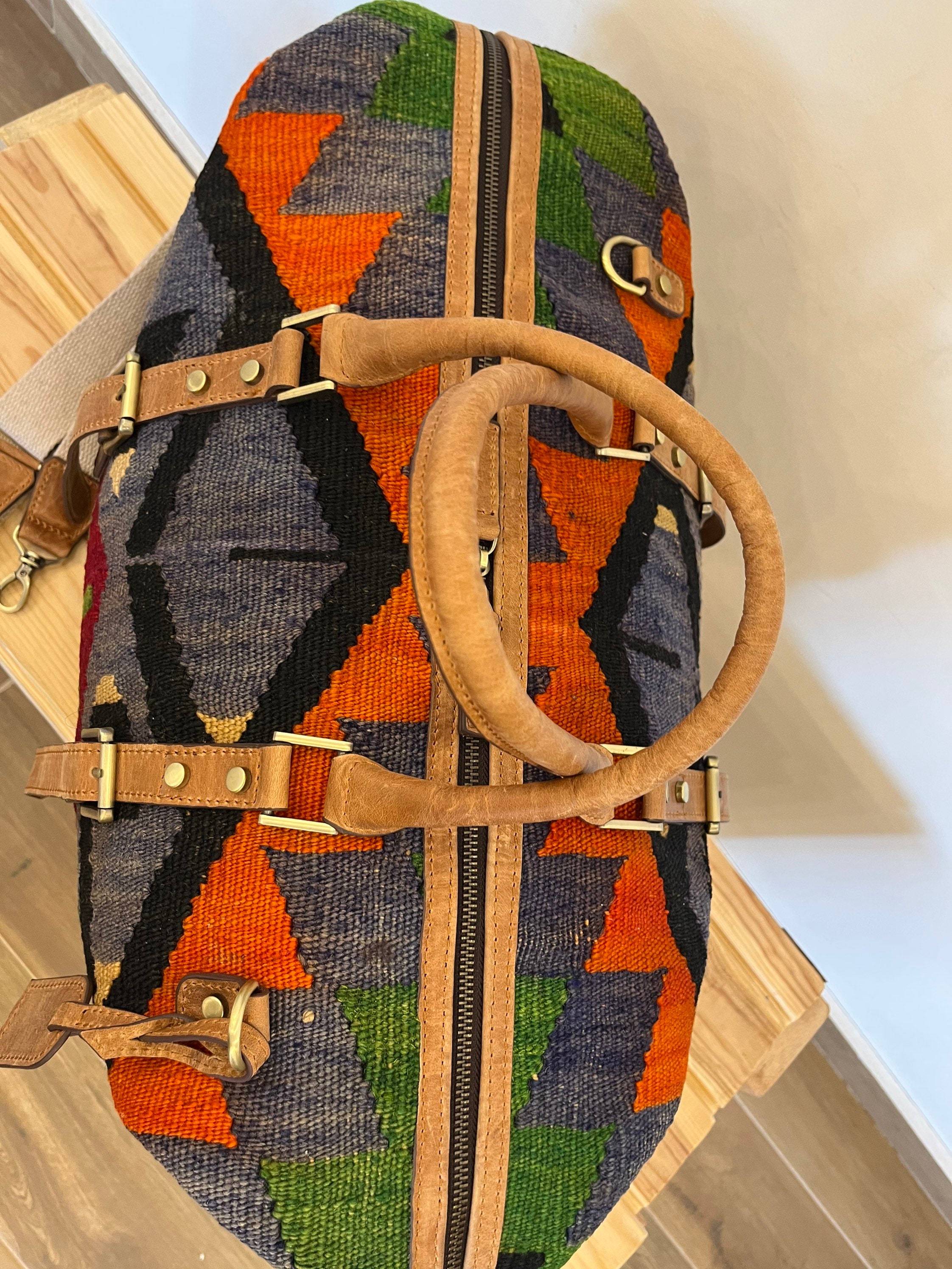 Carpet Bag Turkish Kilim Bag Handmade Travel Bag Bohemian Etsy