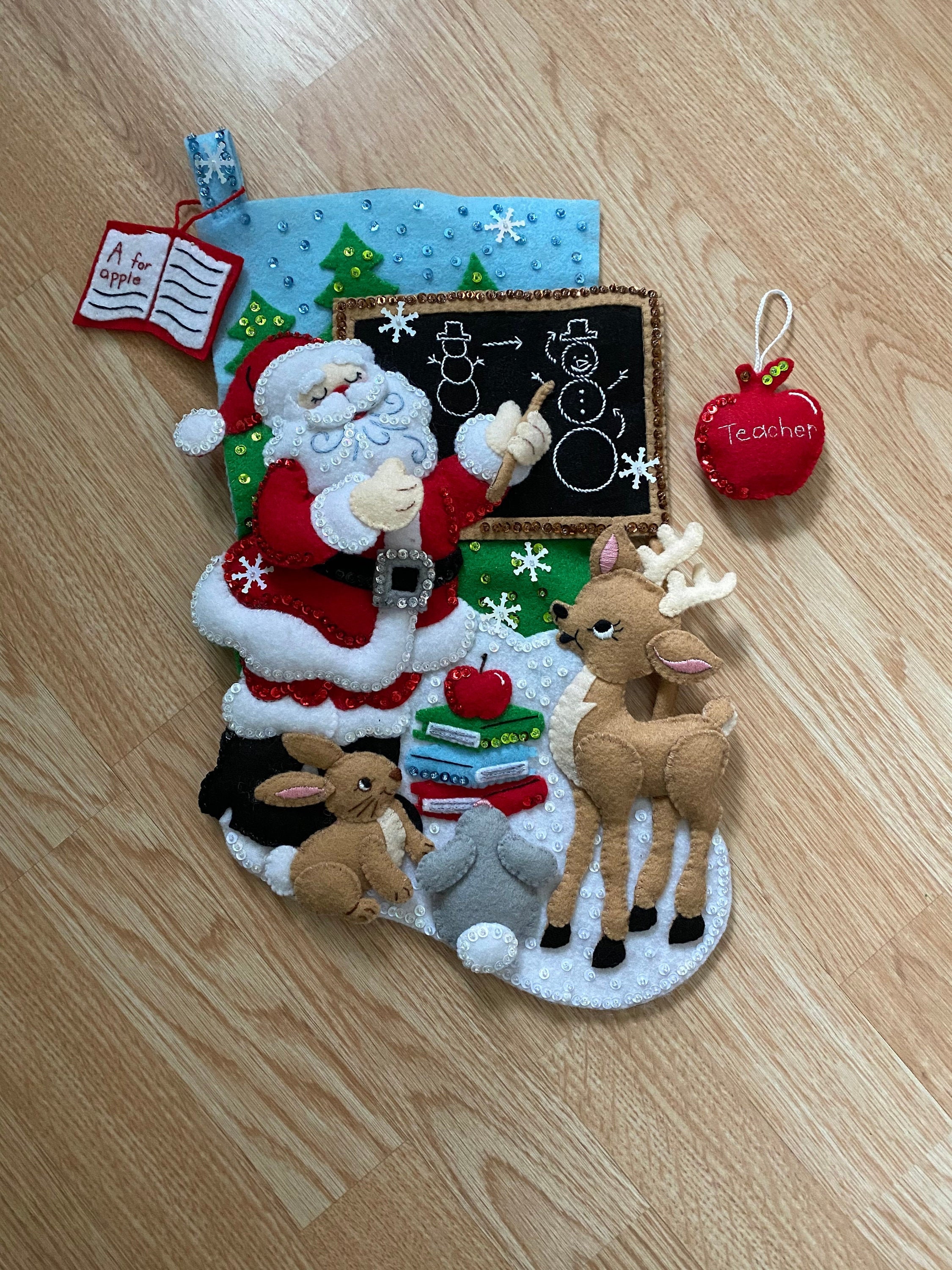 Teacher Santa Christmas Stocking