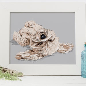 Lhasa Apso Portrait, Lhasa Apso Art, Digital Artwork Download, Dog Art, Gift, Memorial, Illustration, Decor