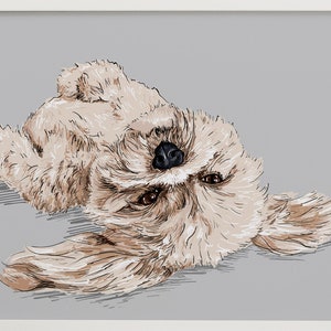 Lhasa Apso Portrait, Lhasa Apso Art, Digital Artwork Download, Dog Art, Gift, Memorial, Illustration, Decor image 2