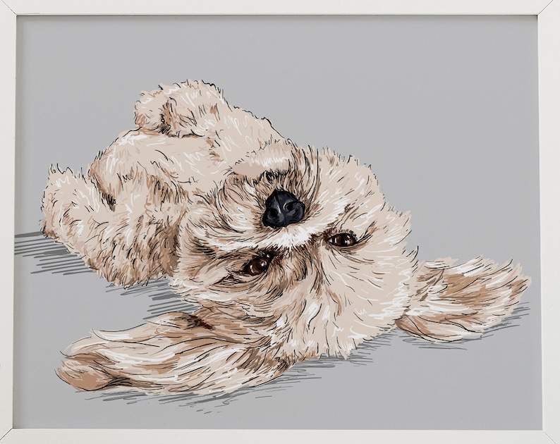 Lhasa Apso Portrait, Lhasa Apso Art, Digital Artwork Download, Dog Art, Gift, Memorial, Illustration, Decor image 2