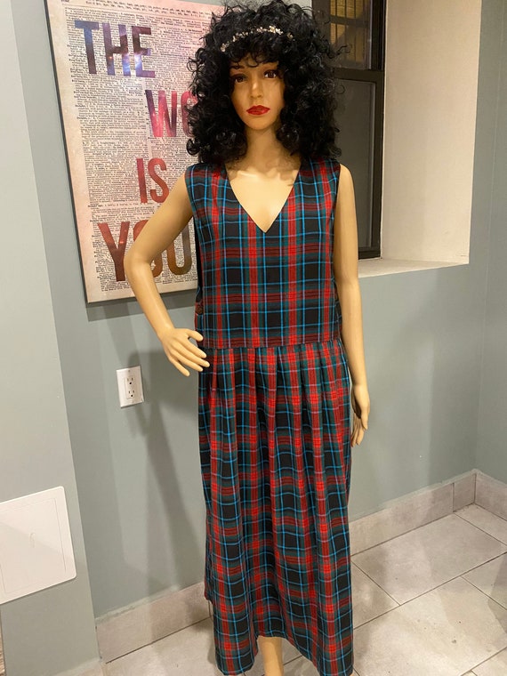 Vintage Plaid Smock Dress Size 14 Plaid 