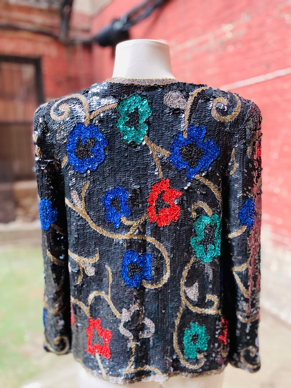 Vintage Sequins Jacket, Sequins Jacket, Sequins b… - image 5