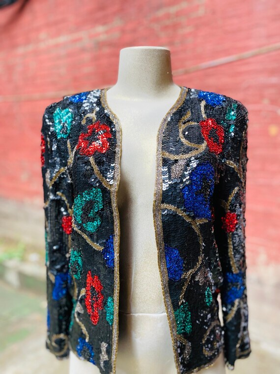 Vintage Sequins Jacket, Sequins Jacket, Sequins bl