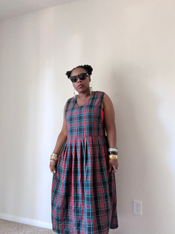 Vintage Plaid Smock Dress Size 14 Plaid 