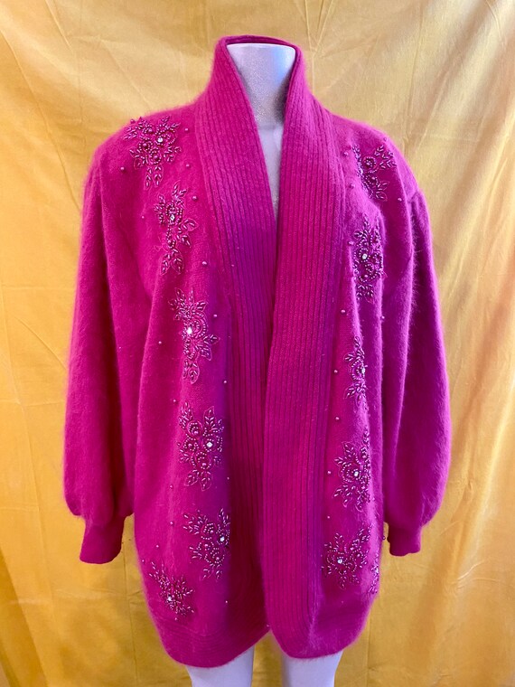 Lovely pink vintage cardigan sweater fur cardigan - image 3