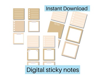 Digital Sticky Notes, Sticky notes, notes, Digital product, printable's, printable, printable sticky notes, printable notes, Study, To do