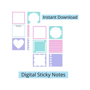 Sticky notes, Digital sticky notes, notes, study, Take notes, Printable&#39;s, prints, Printable, sticky note sheets,
