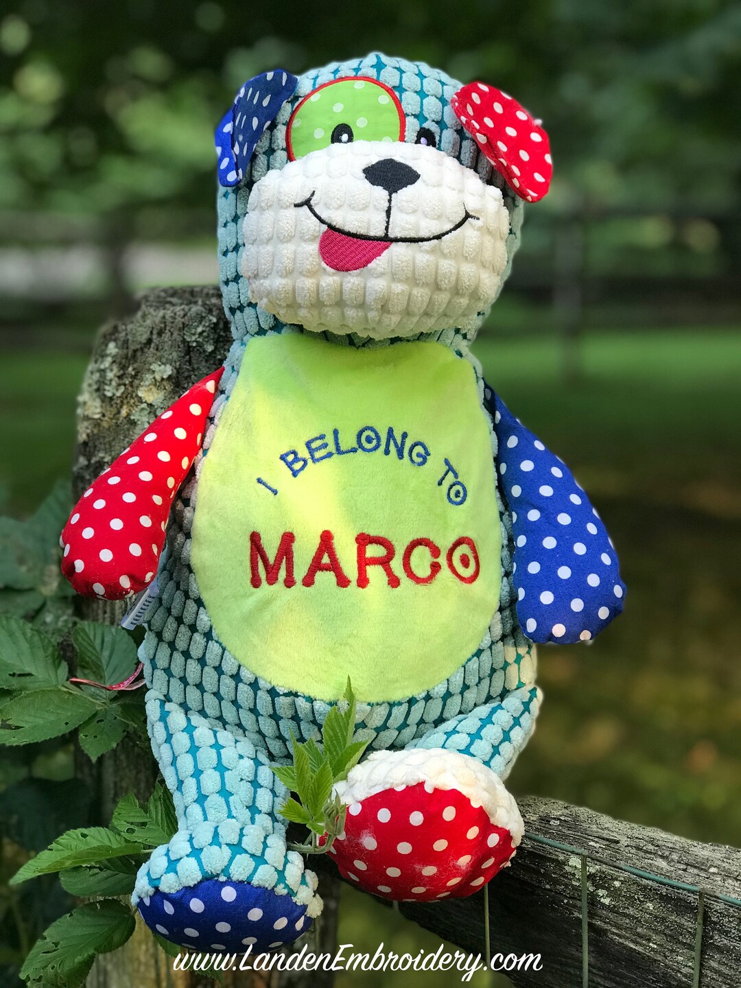 Barkley Bone Dog Stuffed Toy Personalized With Custom Etsy