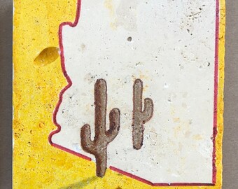 Hand Painted Arizona Icon Coasters – Stone Tile Drinkware Set