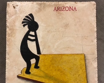 Kokopelli Hand-Painted Stone Trivet – Arizona Southwest Decor