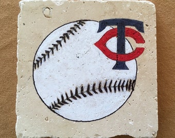 Baseball TRIVETS/Plaques -  Stone tile/original design/hand painted/Baseball/check team designs available/request your team/play ball!