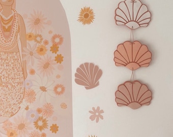 Shell Clay Wall Hanging | Mermaid Bedroom Ideas | Girls Room Wall Art | Boho Shell | Girls Bedroom Inspo | Nursery Decor | Surf Room