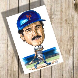 Keith Hernandez caricature print, unframed
