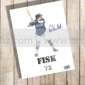 Signed Carlton Fisk 8x10 print