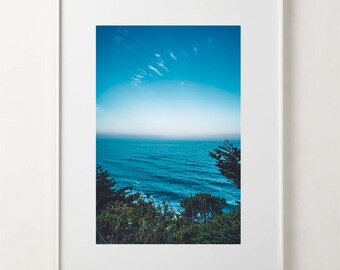 Fine Art Photography Print - Sunset cliff ocean landscape rugged coastal home decor vertical print