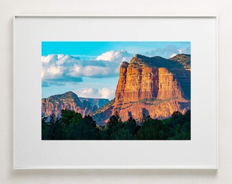 Fine Art Photography Print - Sunset desert cliffs landscape southwestern home decor print