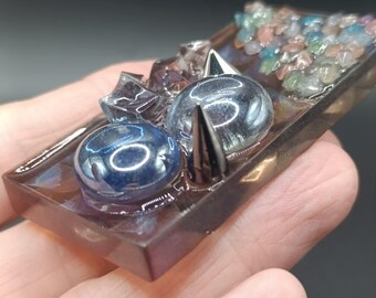 Outer space sensory block.  Pocket fidget. Sensory tool. Handmade Resin Tactile Fidget. Space.  ADHD, Autism Anxiety Support.