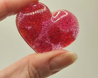Resin Pocket Heart Worry Stone, Sensory Fidget, Pain Stim