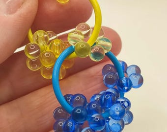 SMALL Anxiety Fidget Hoop with Colourful Beads: Sensory ASMR Tool. Fidget beads.