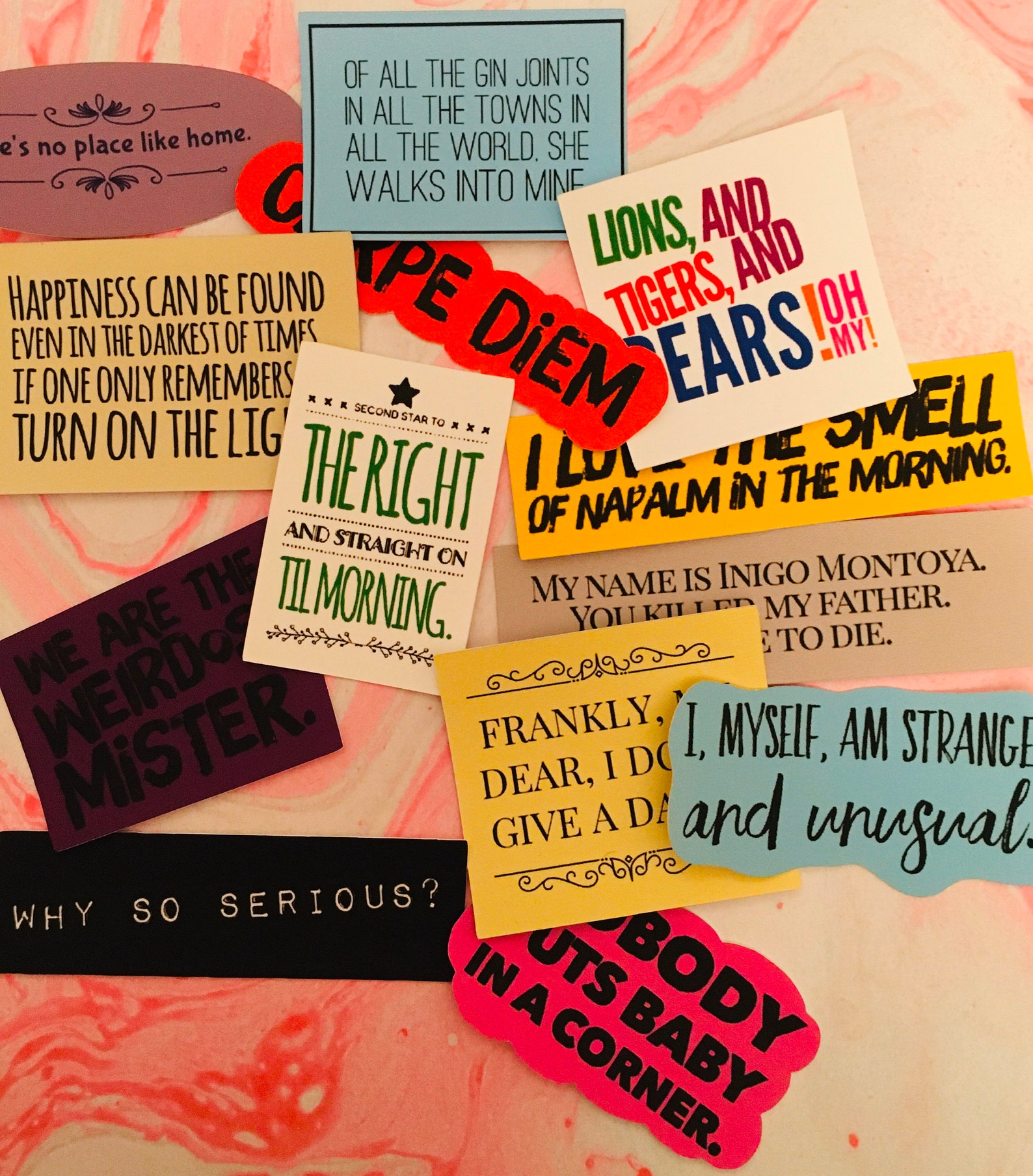 Movie Quotes Sticker Pack. Matte Vinyl Sticker Pack. Movie Etsy