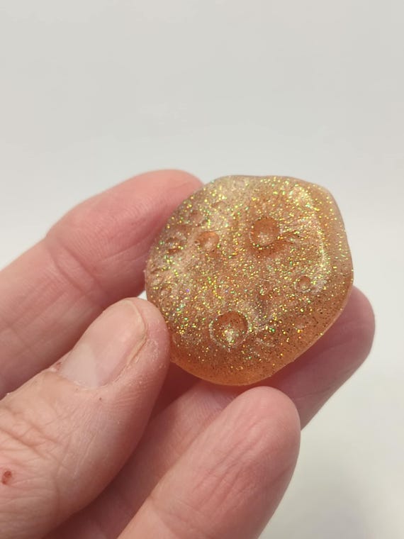 Double sided sensory moon. CRATER. Textured moon fidget. Pocket fidget moon. Glow in the dark.